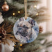 a dog ornament hanging from a christmas tree
