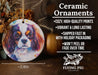 a ceramic ornament with a dog painted on it