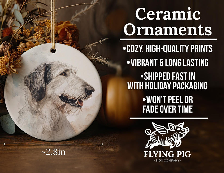a ceramic ornament with a picture of a dog