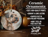 a ceramic ornament with a picture of a dog