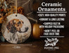 a ceramic ornament with a dog on it