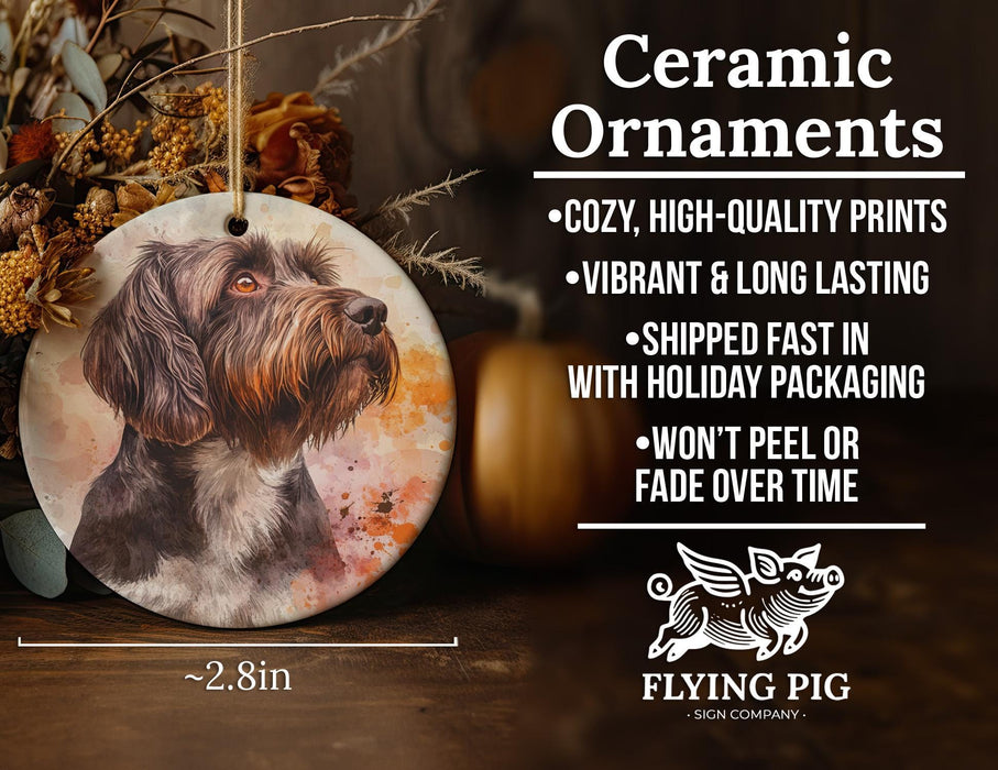 a ceramic ornament with a picture of a dog