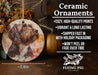 a ceramic ornament with a picture of a dog
