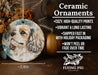 a ceramic ornament with a dog on it
