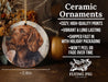 a ceramic ornament with a picture of a dog on it