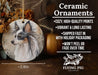 a ceramic ornament with a picture of a dog on it
