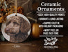 a ceramic ornament with a dog on it