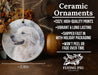 a ceramic ornament with a white dog on it