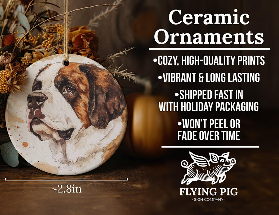 a ceramic ornament with a picture of a dog on it