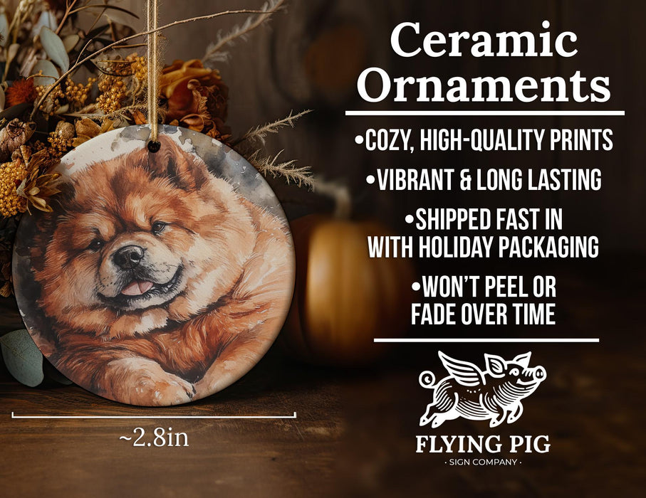 a ceramic ornament with a dog on it