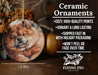 a ceramic ornament with a dog on it