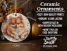 a ceramic ornament with a pomeranian dog on it