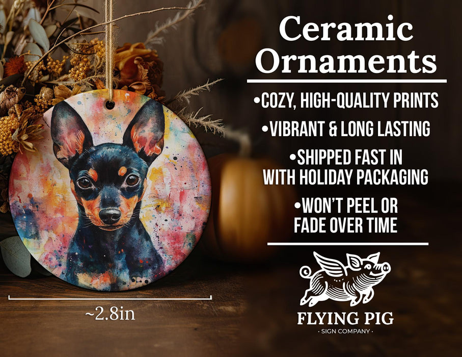a ceramic ornament with a dog on it