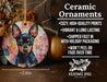 a ceramic ornament with a dog on it