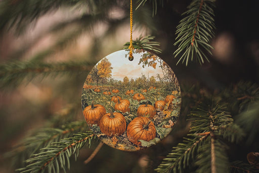 a christmas ornament hanging from a christmas tree