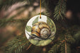 a ceramic ornament with a snail on it