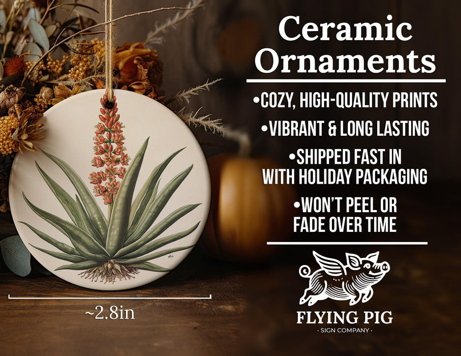 a ceramic ornament with a plant on it