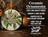 a ceramic ornament with flowers and leaves on it