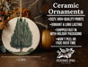 a ceramic ornament with a picture of a tree on it
