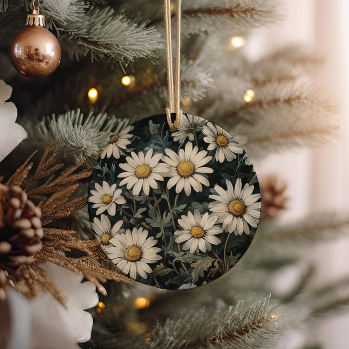 a close up of a christmas ornament on a tree