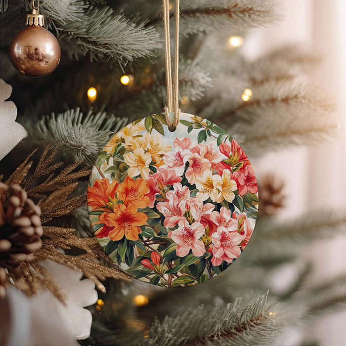 a christmas ornament hanging from a christmas tree