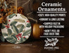 a ceramic ornament with holly leaves on it