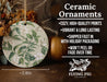a ceramic ornament sitting on top of a wooden table