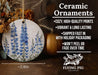 a ceramic ornament with blue flowers on it
