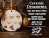 a ceramic ornament with autumn leaves on it