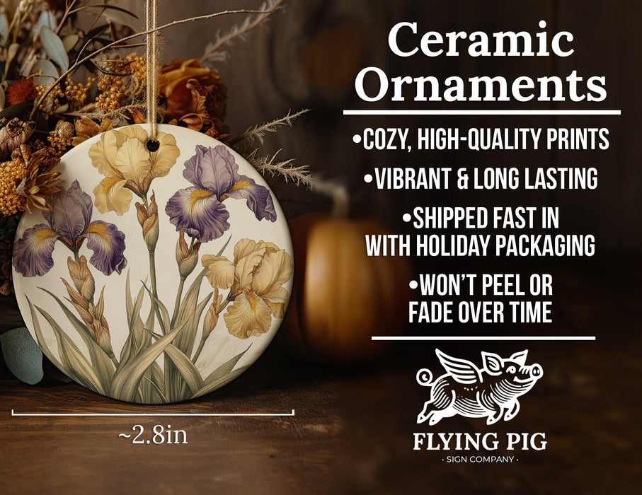 a ceramic ornament with flowers on it