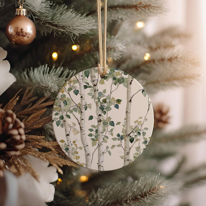 a christmas ornament hanging from a christmas tree