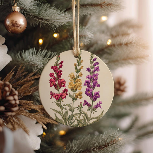 a close up of a christmas ornament on a tree
