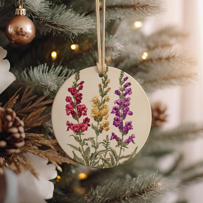 a close up of a christmas ornament on a tree