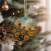 a christmas tree with a picture of sunflowers on it