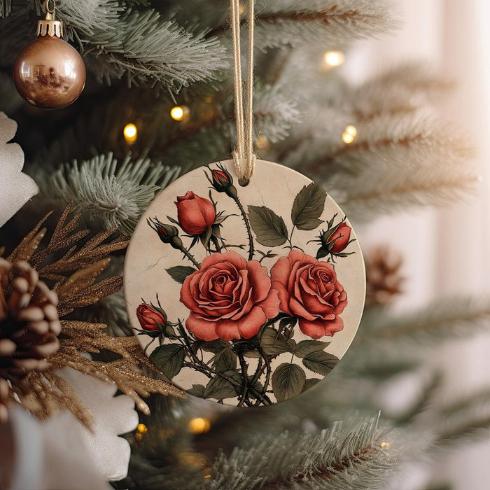 a close up of a christmas ornament on a tree
