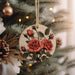 a close up of a christmas ornament on a tree