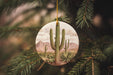 a christmas ornament hanging from a christmas tree