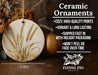 a white ceramic ornament with wheat on it