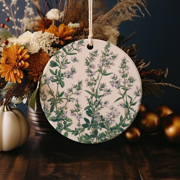 a ceramic ornament with a floral pattern on it