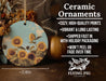 a ceramic ornament with sunflowers on it