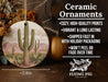 a ceramic ornament with a cactus on it