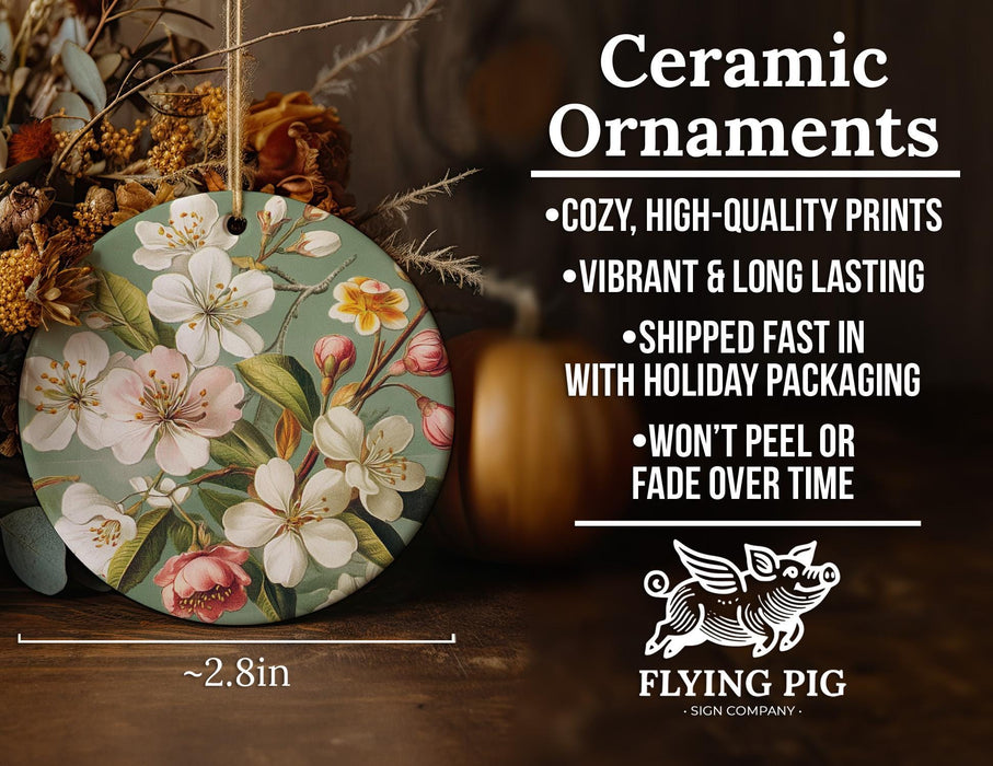 a ceramic ornament with flowers on it