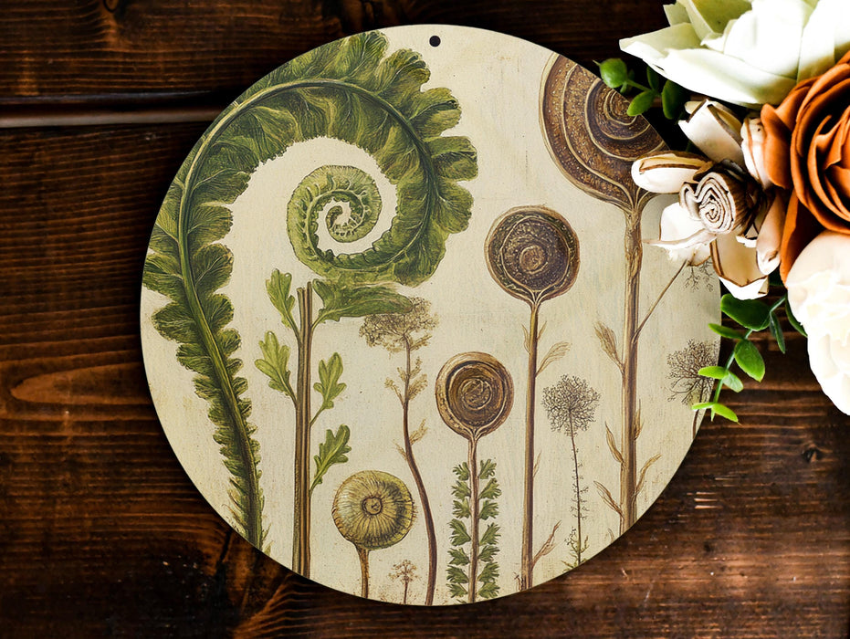 a painting of flowers and plants on a wooden surface