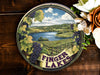 a picture of finger lakes surrounded by flowers