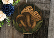 a plate with a picture of mushrooms on it