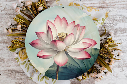a painting of a flower on a plate