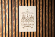 a wooden wall with a sign on it