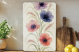 Vertical Metal Wall Art | Watercolor Anemones & Ornamental Grasses | Modern Botanical Home Decor | 1:4 Ratio Metal Sign