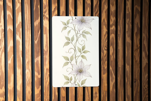 a picture of a flower on a wooden wall