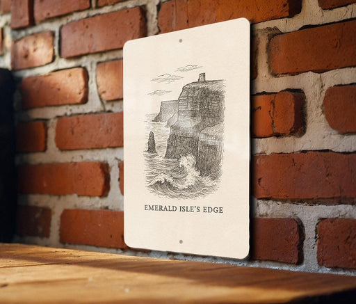a picture of a brick wall with a picture of a lighthouse on it